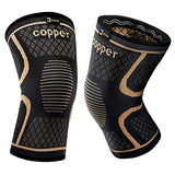 JIUFENTIAN Copper Knee Braces for Men and Women (2 pack) -Copper Compression Knee Sleeve Knee Supports for Knee Pain, Arthritis, Sports and Recovery Support (Small)