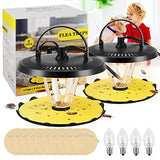 Flea Trap Indoor 2 Pcss,Flea Strap Flea Killer Trap Pad Bed Bug Trap with 10 Glue Discs Odorless Non-Toxic flea 4 Light Bulb for Inside Your Home Like Fleas,Flies,Mosquitoes,Gnats,Moths