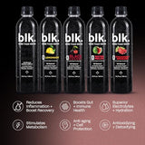 blk. PH 8+ Natural Mineral Alkaline Water Electrolyte Infused with Fulvic and Amino Acids, Zero Sugar, 1 Liter, 12 Pack