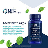 Life Extension Lactoferrin Caps 300mg - Lactoferrin Supplement From Bovine Whey - For Healthy Immune System Support and Eye Health - Gluten-Free, Once Daily, Non-GMO, Vegetarian – 60 Capsules