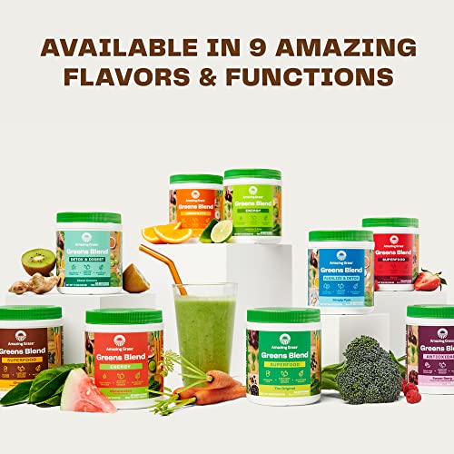 Amazing Grass Greens Blend Superfood: Super Greens Powder Smoothie Mix with Organic Spirulina, Beet Root Powder, Chlorella, Prebiotics & Probiotics, Chocolate, 100 Servings (Packaging May Vary)