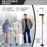 Walking Cane ATMTV Cane for Woman | Mobility & Daily Living Aids | 5-Level Height Adjustable Walking Stick | Comfortable Plastic T-Handle Portable Folding Cane with Replace Tip Butterfly Printing