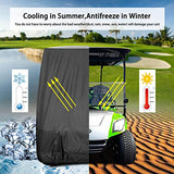 10L0L Universal 2-4 Passenger Golf Cart Cover for EZGO, Club Car and Yamaha, Waterproof Sunproof and Durable, Black