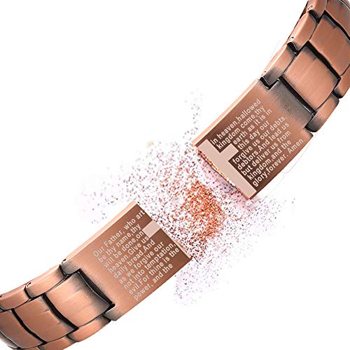 MagEnergy Men Copper Magnetic Bracelet Cross Bracelet