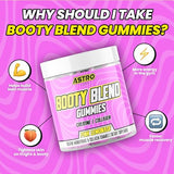 Astro Labs Booty Gummies for Women - Creatine Monohydrate for Booty Growth, Muscle Builder, Energy Boost, Reduce Soreness - Vegan, Gluten-Free, Low-Sugar - Pink Lemonade (100 Count)