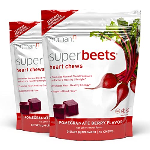 humanN SuperBeets Heart Chews Grape Seed Extract & NonGMO Beet Ener