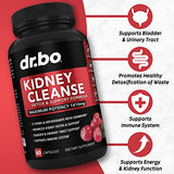 Kidney Cleanse Detox Support Supplement - Natural Cranberry, Juniper Berries, Buchu & Uva Ursi Extract to Support Kidneys, Bladder & Urinary Tract Health Supplements - Herbal Renal Blend Formula Pills