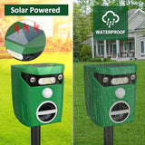 Ultrasonic Solar Animal Repeller - YARDefense Outdoor Cat Repellent Motion Activated with LED Flashing Light Waterproof Squirrel Raccoon Skunk Fox Deer Repellent Device for Lawn and Garden