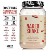 Naked Shake - Apple Pie Protein Powder - Flavored Plant Based Protein from US & Canadian Farms with MCT Oil, Gluten-Free, Soy-Free, No GMOs or Artificial Sweeteners - 30 Servings