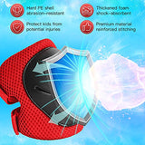 Kids Protective Gear Set Wemfg Knee Pads for Kids 7-13 Years Toddler Knee and Elbow Pads with Wrist Guards 3 in 1 for Skating Cycling Bike Rollerblading Scooter(Red)