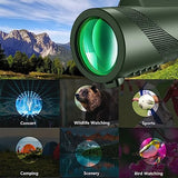 80x100 HD Monocular Telescope with Smartphone - High Power Monocular with Adapter Lightweight BAK-4 Prism & FMC Lens Monoculars for Bird Watching Stargazing Hunting Camping Hiking Travel