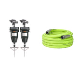 BLACK+DECKER Deer Repellent & Cat Repellent Outdoor Solar Powered Cat Deterrent, 2 Pack & Flexzilla Garden Hose 5/8 in. x 50 ft, Heavy Duty, Lightweight, Drinking Water Safe, ZillaGreen - HFZG550YW-E