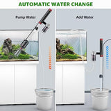 Suness Electric Aquarium Vacuum Gravel Cleaner: 36W Automatic Fish Tank Gravel Cleaner Vacuum with Strong Suction for Water Change Wash Sand Water Shower and Water Circulation, Timed Off