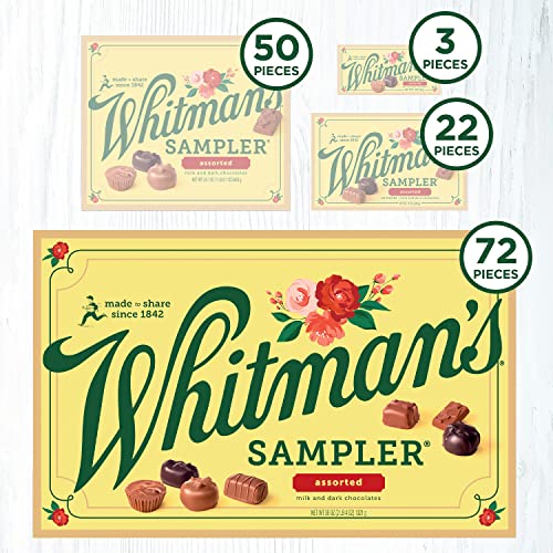 Whitman's Sampler Gift Box of Assorted Chocolates, 36 Ounce (72 Pieces)