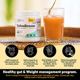 ColonBroom Psyllium Husk Powder Colon Cleanser (Tropical Fruits) - Vegan, Gluten Free Fiber Supplement - Safe Colon Cleanse for Bloating Relief & Gut Health (60 Servings)