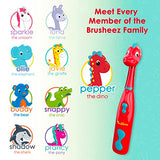 Brusheez® Kids’ Electric Toothbrush Set - Safe & Effective for Ages 3+ - Parent Tested & Approved with Gentle Bristles, 2 Brush Heads, Rinse Cup, 2-Minute Timer, & Storage Base (Pepper the Dino)