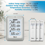 Indoor Outdoor Thermometer Wireless, 4.5 Inch Display Digital Hygrometer Thermometer Temperature Humidity Monitor with 330ft Range Sensor and Adjustable Backlight