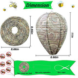 ZeeDix 8 Pack Hanging Paper Fake Wasp Nest Decoy- Eco Friendly Effective Deterrent Bee Hornets Wasp Nest for Outdoor, Home and Garden(8.66"×11",Dark Color)