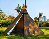 Portable Waterproof Camping Pentagonal Teepee Tent Outdoor Camping Pyramid Tipi Tent with Stove Hole