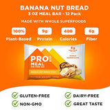 PROBAR - Meal Bar, Banana Nut Bread, Non-GMO, Gluten-Free, Healthy, Plant-Based Whole Food Ingredients, Natural Energy, 3 Ounce (Pack of 12)