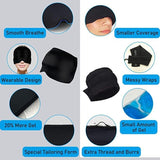 Headache Migraine Relief Cap, Wearable Strechable Migrine Hat for Migraine Ice Head Wrap, Ice Pack for Injuries Reusable Gel, Cold Hot Therapy Headache Relief Hat for Tension Stress Relief (Black)