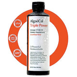 ALGAECAL Triple Power 1200mg EPA & DHA Omega-3s Fish Oil Supplement, Supporting Brain, Heart, Skin & Bones, Liquid Emulsion Mango Taste, Burp-Less, Sugar-Free