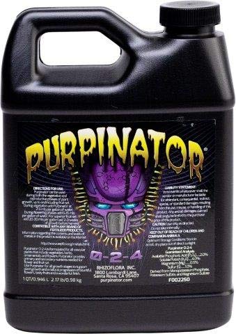 Purpinator - Liquid Nutrient Additive for Flowering and Fruiting Plants, For Use in Hydroponics and Soil, 1 qt.