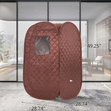 Portable Sauna Tent, Foldable One Person Full Body Spa for Detox Therapy Without Steamer- Brown