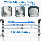 FSA/HSA Eligible Toilet Safety Rail - Adjustable Detachable Medical Toilet Safety Frame for Elderly, Heavy Duty Toilet Handles for Elderly and Handicap Toilet Safety Rails, Toilet Bars Fits Most Toile