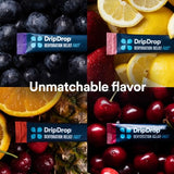 DripDrop Hydration - Electrolyte Powder Packets - Grape, Fruit Punch, Strawberry Lemonade, Cherry - 16 Count