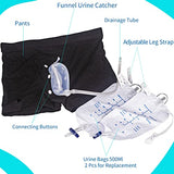 Male Urinal - Wearable Men's Urinal for Standing and Walking, Reusable Urine Collector Funnel with Elastic Waistband & 2 Urine Collection Bags - for Elderly, Bladder Leakage, Incontinence (X-Large)