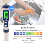 Pool Salt Tester & PH Meter, Hofun Digital Salinity Meter and PH Tester for Pool Saltwater and Drinking Water, 5 in 1 Salinity PH Temp EC and TDS Meter Swimming Pool Hot Tub Spas, High Accuracy