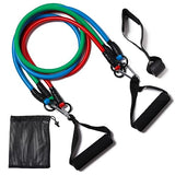 Resistance Bands with Handles, Single Resistance Bands, Exercise Bands with Handles, for Resistance Training, Physical Therapy, Home Workouts, Fitness, Pilates (3-1 Band- 90lbs)