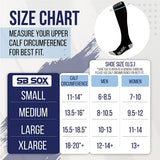 SB SOX Compression Socks (20-30mmHg) for Men & Women – Best Compression Socks for All Day Wear, Better Blood Flow, Swelling! (Small, Stripes-Gray/Blue)