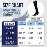 SB SOX Compression Socks (20-30mmHg) for Men & Women – Best Compression Socks for All Day Wear, Better Blood Flow, Swelling! (Medium, White/Black)
