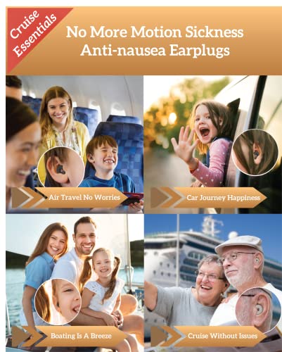 No More Motion Sickness Earplugs by Captain Arthur for Adults & Kids – Anti Nausea Seasickness Relief – Sea Sickness Travel Sickness & Car Sickness Prevention Cruise Ship Essentials