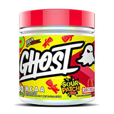GHOST BCAA Powder Amino Acids Supplement, Sour Patch Kids Redberry - 30 Servings - Sugar-Free Intra, Post & Pre Workout Amino Energy Powder & Recovery Drink, 7G BCAA Supports Muscle Growth