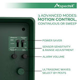 ASPECTEK Includes AC Adapter, Extension Cord Pest Repeller Yard Sentinel 2 Pack Outdoor Ultrasonic Animal Control, Green, Sound Frequency:15 kHz -18 kHz