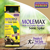 Bonide Molemax Animal Repellent Stake For Gophers and Moles, Battery Operated, Humane Repellent