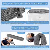 Elviros Cervical Memory Foam Pillow for Neck Support, Adjustable Contour Roll Traction Pillows, 3 in 1 Ergonomic Neck Pain Releif Orthopedic Bed Pillow for Side Back Stomach Sleeper, Blue