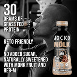 Jocko Mölk Protein Shakes – Naturally Flavored Protein Drinks, KETO Friendly, No Added Sugar, 30g Grass Fed Protein - Ready to Drink, 12 FL Oz, 12pk, Liquid (Sweet Cream Coffee)