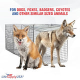 Heavy Duty Catch Release Large Live Humane Animal Cage Trap for Foxes Raccoons Badgers Coyotes 42x15x15