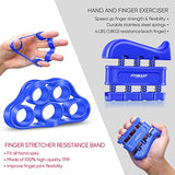 Hand Grip Strengthener Workout Kit (5 Pack) FitBeast Forearm Grip Adjustable Resistance Hand Gripper, Finger Exerciser, Finger Stretcher, Grip Ring & Stress Relief Grip Ball for Athletes (Navy Blue)