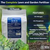 Supply Solutions 16-16-16 Complete Lawn & Garden All Purpose Granular Fertilizer - The Ultimate Plant Food for Lush Greenery & Vibrant Blooms - for All Plants, Vegetables, Fruits, and Berries - 10lbs