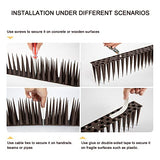 OFFO Bird Spikes Pigeon Outdoor Spikes for Cat Keep Birds Raccoon Off Covers 60 Feet, Brown