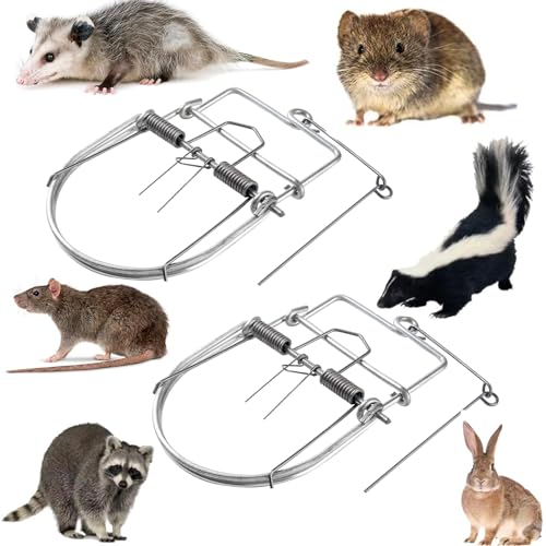 Small Animal Traps Mouse Trap,Spring Trapt Rodent Cage,Suit for Rat,Reusable, 2Pack