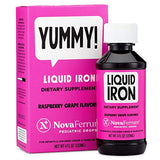 NovaFerrum Yummy | Pediatric Drops Liquid Iron Supplement for Infants and Toddlers | Liquid Iron For Kids | 15mg of Iron Per 1mL Dose | Ages 4 & Under | Gluten Free Certified | Sugar-Free | Raspberry