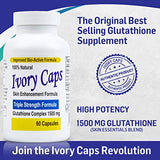 Ivory Caps - Maximum Potency 1500 mg Glutathione Skin Whitening Pills Complex (4-Pack)