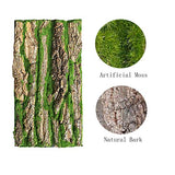 PINVNBY Reptile Terrarium Cork Background, Bearded Dragon Tank Bark Backdrop Wall Decor with Artificial Moss for Gecko Lizard Tortoise Frog Chameleon(4 Pack)