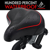 Crostice Wide Bike Seat Compatible with Peloton Bike & Bike Plus, Upgraded Comfort Bike Seat Cushion for Women & Men & Old, Extra Oversized Saddle Seat Cover Pad Replacement, Accessory for Bike